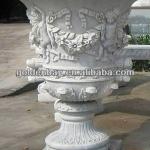 hand carved white Marble Urn Garland sculpture FP-26