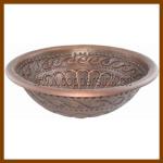 Handmade round copper bathroom sink/ bowl R09