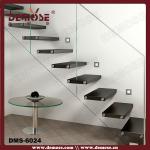 Hidden Stringer Wooden Glass Stairs/Staircase DMS-6024  stairs