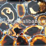 High quality Black Agate stone Mosaic panel semi precious gem stone Countertop slab wall tile