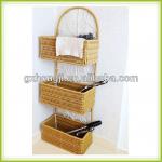 High quality Rattan bathroom triple towel rack HJ1979