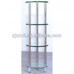 High Quality Tempered Glass Shelf, Transparent Glass with Stainless Steel Holder X6036