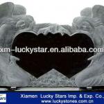 Hot Sale Good Quality Polished Black Granite Angel Headstone LS Headstone