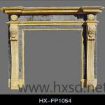 HX-FP1052 yellow &amp; black marble carving fireplace HX-FP1053