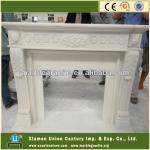 Indoor Hunan White Marble Fireplace Mantel Surround E-0526