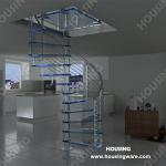 Indoor stainless steel tempered glass spiral staircase Spiral stair-5