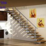 indoor straight stairs/stainless steel stringer staircase/stairs PR-L03