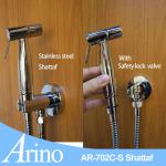 Innovative chrome stainless steel shattaf set with safety stop valve AR-702C-S