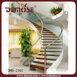 interior curved glass wood stairs/staircase DMS-2001 interior curved glass wood stairs