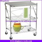 KingKara metal steel chrome plated kitchen cart KAKSR01