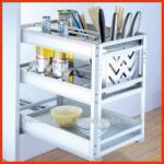 Kitchen Cabinet 3 layers Pull Out Aluminium Basket With Chopstick Rack WF-LGS025 WF-LGS025