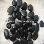 Landscape high polished black pebble stone Black pebble