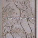 landscape stone natural relief carving with fish and flowers HY-R017