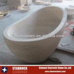 Light travertine bathtub CP0802