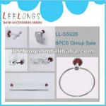 LL-SS026 6pcs red bathroom accessories set LL-SS026