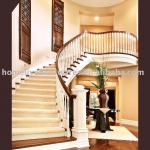 Luxurious and fashion hotel or home commonly use solid wood staircase HL-MS001