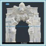 Luxury White Stone Door Surround With Nude Woman Statue JS-D043