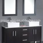 modern 150 cm birch solid wood double sink bathroom cabinet unit PPW-NEW25