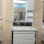 Modern Design Pure White High Glossy Wall Hang PVC Bathroom Vanity With Mirror Cabinet And Door&amp; Drawers Design J5206