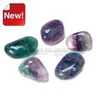 Natural color fluorite polished tumbled stone pebble stone 13112118