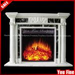 Natural material mixed colours hand carved marble fireplace YF-S-14