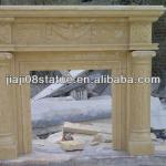 natural stone column fireplace mantel Fireplaces-055