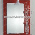 New Design Hot Sale Double Layer Sand Blast Bathroom Mirror Shelf Mirror With Lamp JM2335