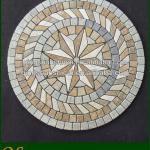 paving natural stone slate mosaic rusty slate round Stone Mosaic Medallion QSM-0230-255