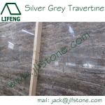 polished silver grey travertine from italy LIFENG MARBLE