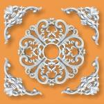 polyurethane decorative moldings/ for ceiling and wall decoration BC-8017 + BX-8015