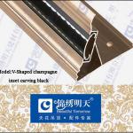 popular design aluminum V-shaped frame decoration V-shaped champagne insert black