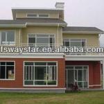 prefab steel pvc claddiing villa, prefab Steel-structure villa red roof VI-020