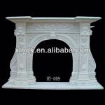 Quyang natural white marble gas fireplace HY-009