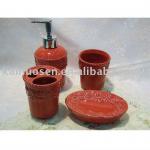 Red Color ceramic bathroom accessoires 4x4 kns002