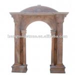 Red Marble Column Arch Pattern Carving HT-A-MT039