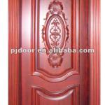 Red walnut carved solid wooden door YHSW-101 (Any wood species can produce) YHSW-101