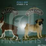 Resin dog face 3D door sign wall crafts FC411-029