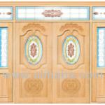 Solid Wood Stain-glass Door SKC-MD-18