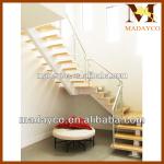 SS-04 glass railing wood staircase SS-04