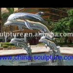 stainless steel dolphin sculpture SFG-1517