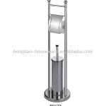 Stainless steel free standing paper holder with toilet brush B9123