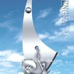 stainless steel garden ship sculpture S-151