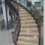 Staircase with Iron Works Railing (marble steps) N25