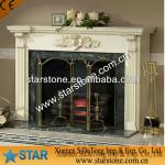 stone fireplace with unique design stone fireplace---001