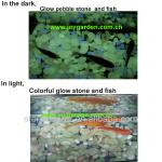 Stone for aquarium decoration / glow in the dark pebble stone GSBGY-mixed