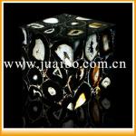 T1112005 Custom natural black agate gemstone decorative lamp T112005