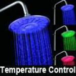 Temperature Control ABS Circular Overhead Shower Head T-LEDOS-1006