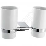 unique design chrome plating ceramic toilet brush holders HM-A152171-11