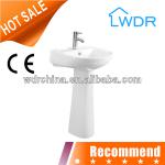 W 7033 round floor standing wash basin with pedestal white sink W7033