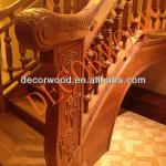 walnut staircase carved wooden posts S-R-004